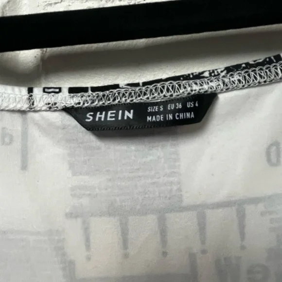 SHEIN Newspaper Print Mini Dress - Size S - Picture 6 of 8